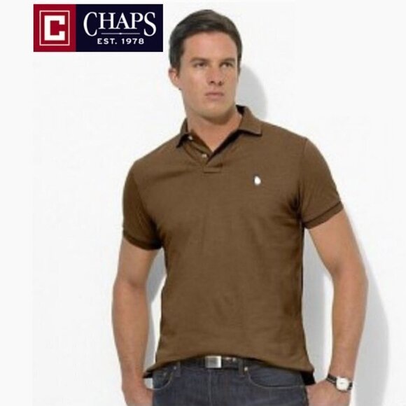 CHAPS WORLD POLO brown shirt XL - Picture 1 of 10